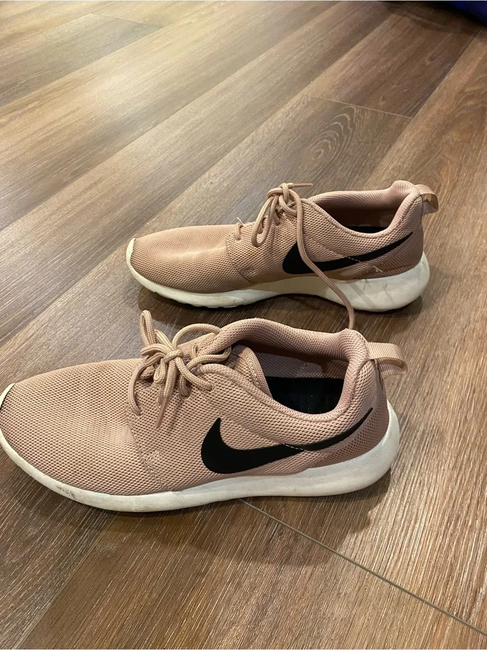 Nike Women's Pink Mesh Athletic Sneakers with Black Swoosh